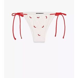 Zara White and Red Bikini Bottom